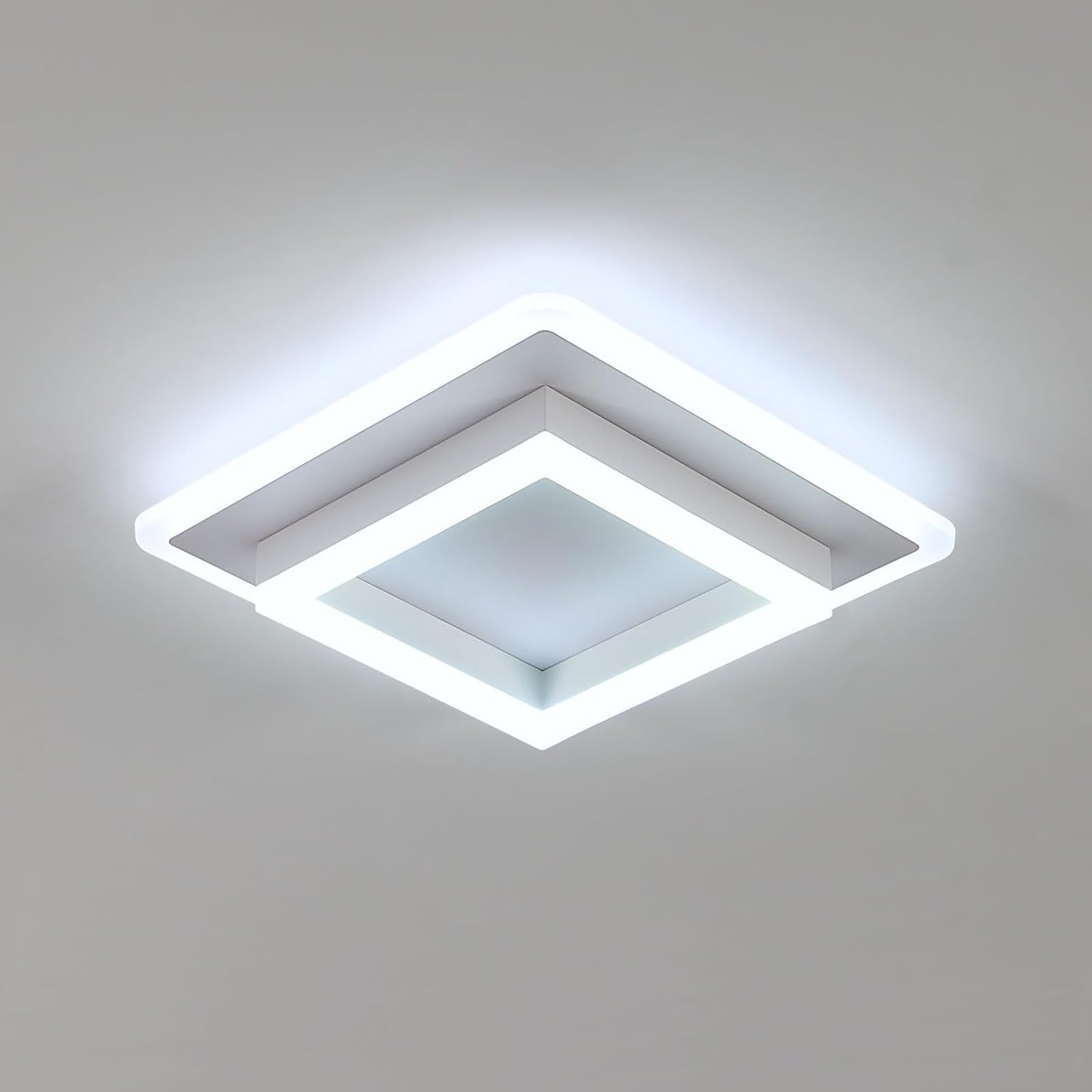 Ceiling Light - White Acrylic Frame, White Light
