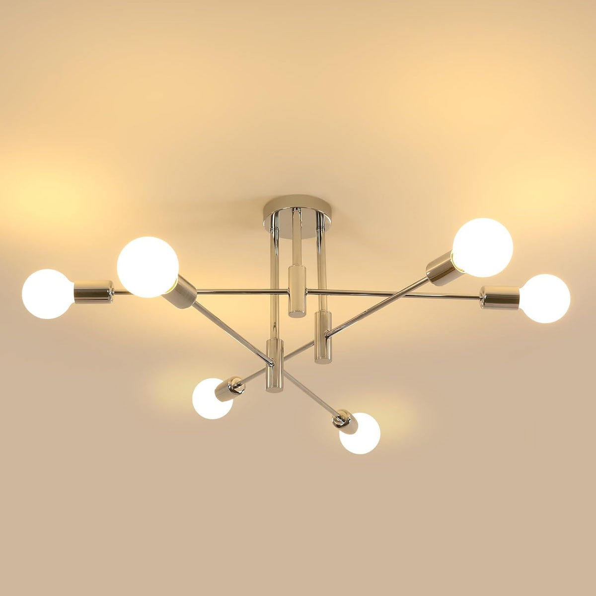 Ceiling Light - Chrome Metal Frame
