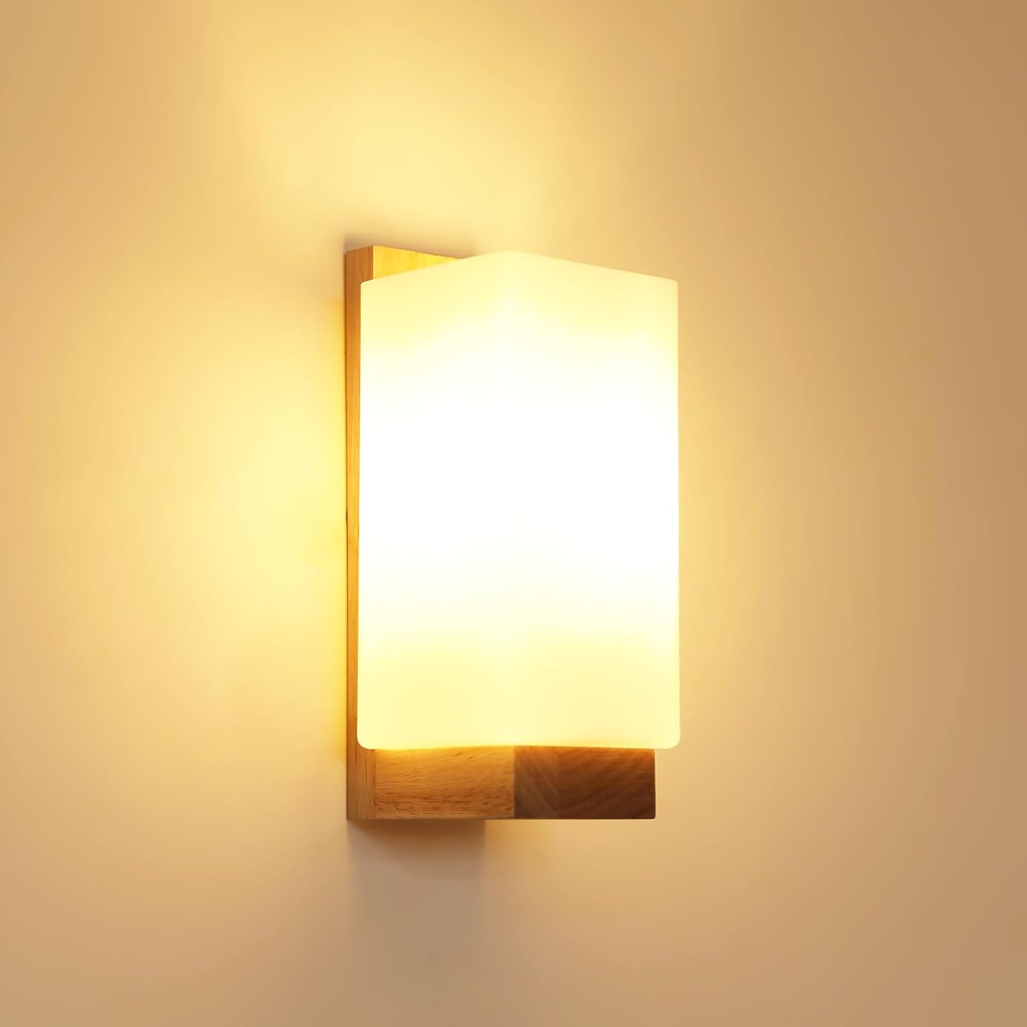 Wall Light - Wood Glass Frame, Tunable