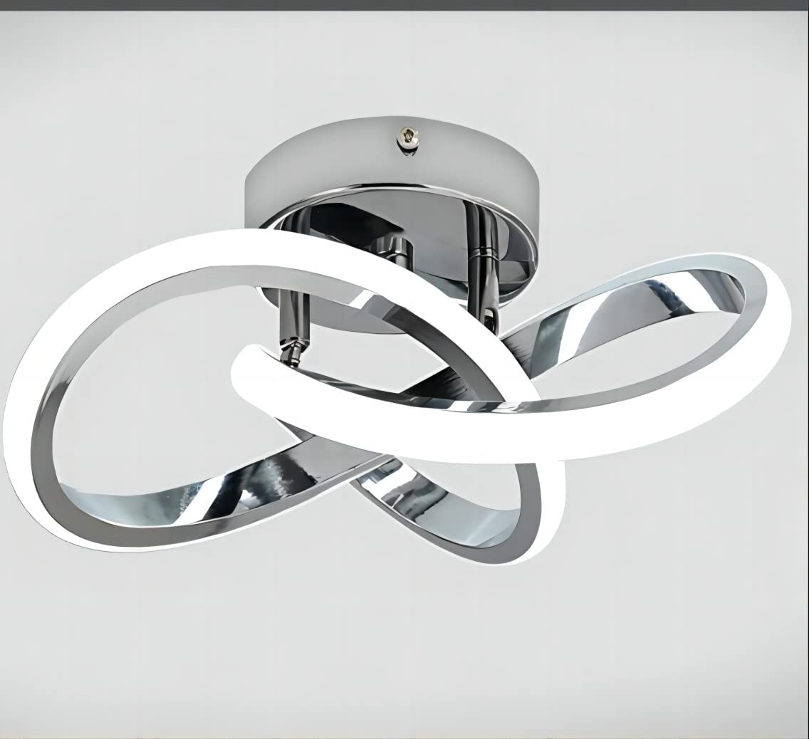 Ceiling Light - Chrome Aluminium Frame, White Light