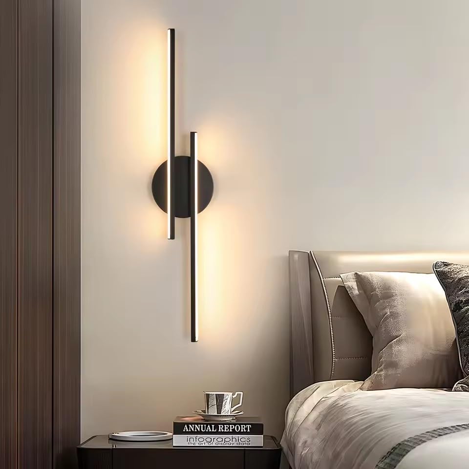 Wall Light - Black Aluminium Frame, Warm Light