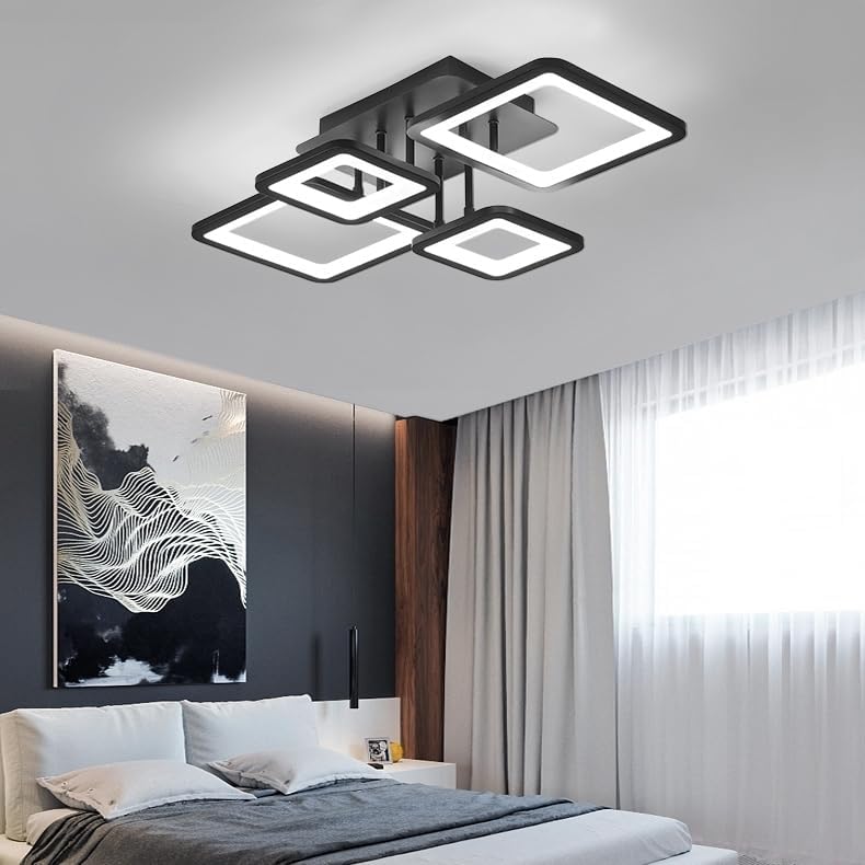 Ceiling Light - Black Acrylic Frame, Tunable and Dimmable