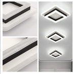Ceiling Light - Black & White Acrylic Frame, White Light