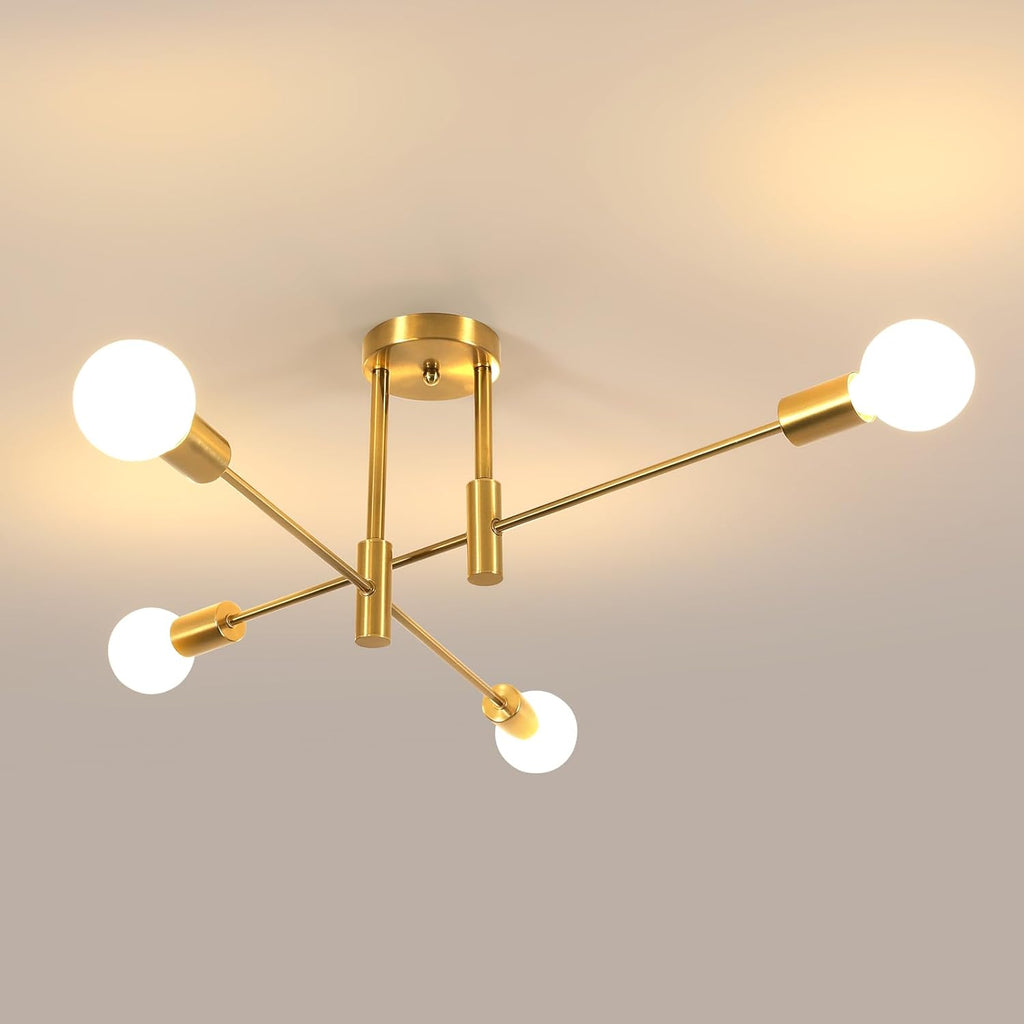 Ceiling Light - Gold Metal Frame
