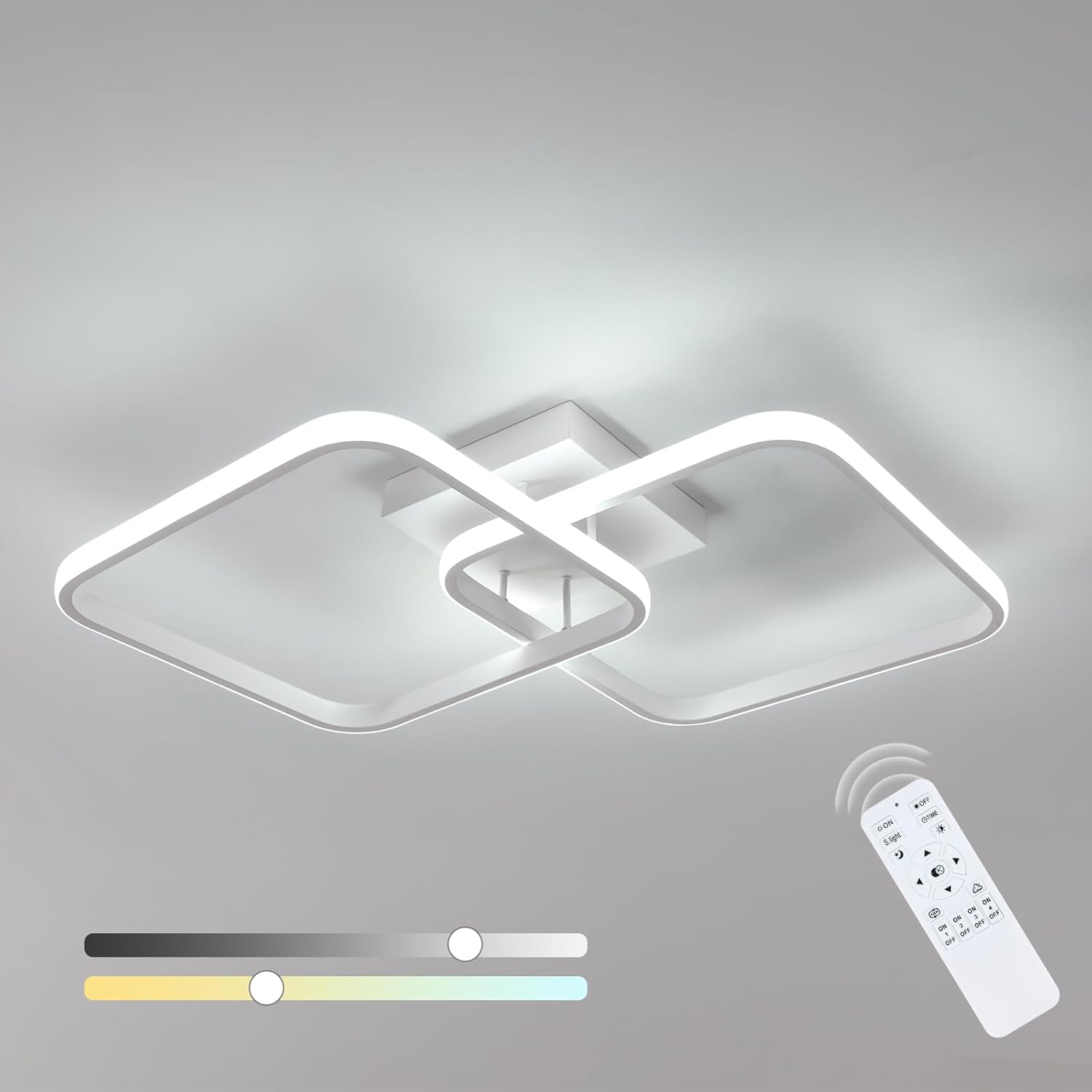 Ceiling Light - White Aluminium Frame, Tunable and Dimmable