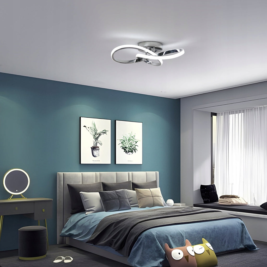 Ceiling Light - Chrome Aluminium Frame, White Light