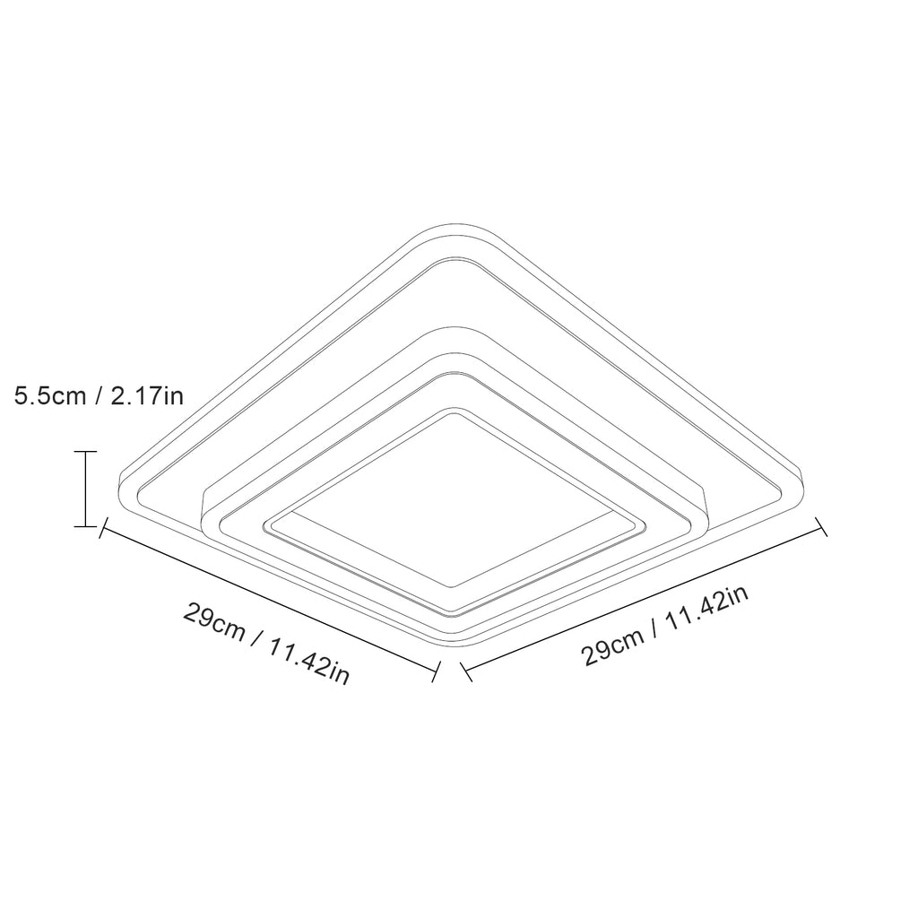 Ceiling Light - White Acrylic Frame, White Light