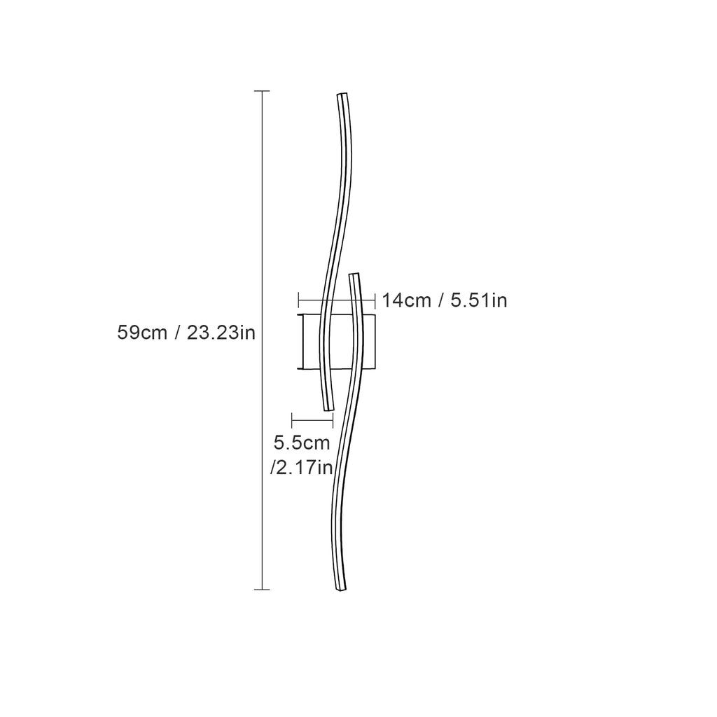 Wall Light - Black Aluminium Frame, Warm Light