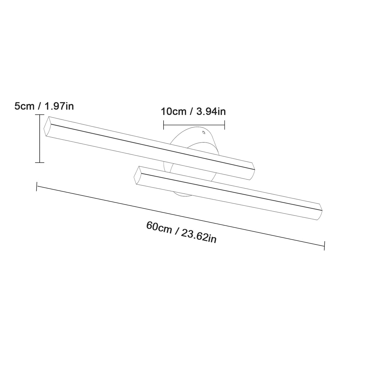 Ceiling Light - Black Aluminium Frame, Tunable