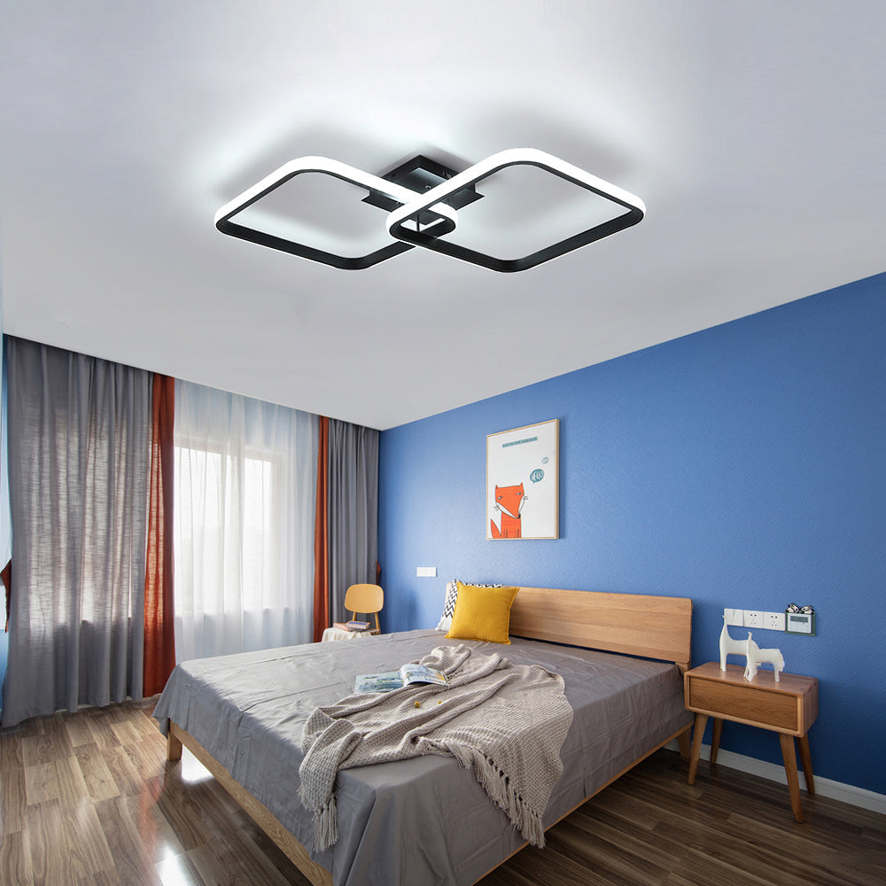 Ceiling Light - Black Aluminium Frame, White Light