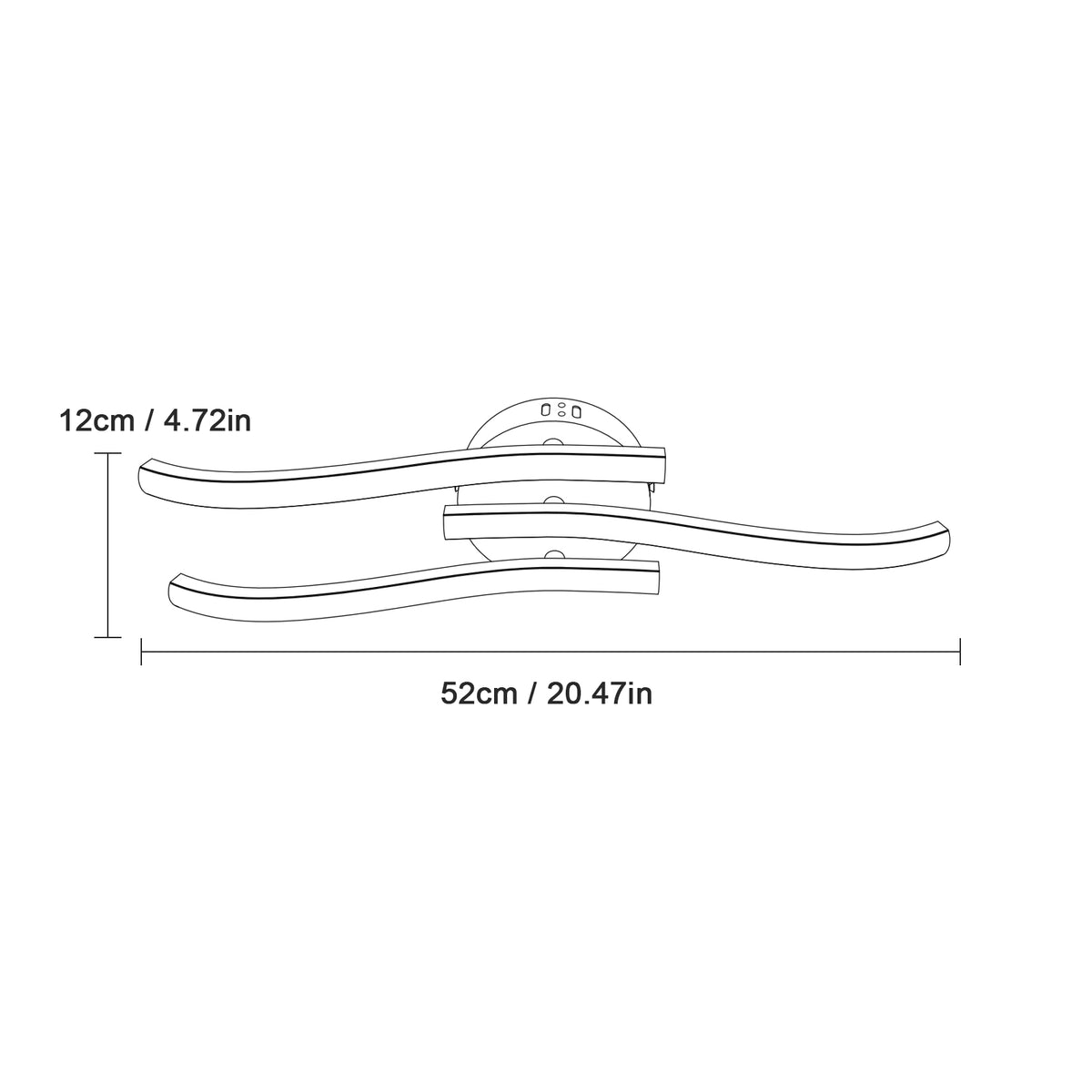 Ceiling Light - Silver Aluminium Frame, White Light