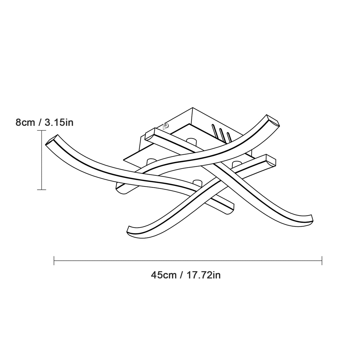Ceiling Light - Black Aluminium Frame, Tunable and Dimmable