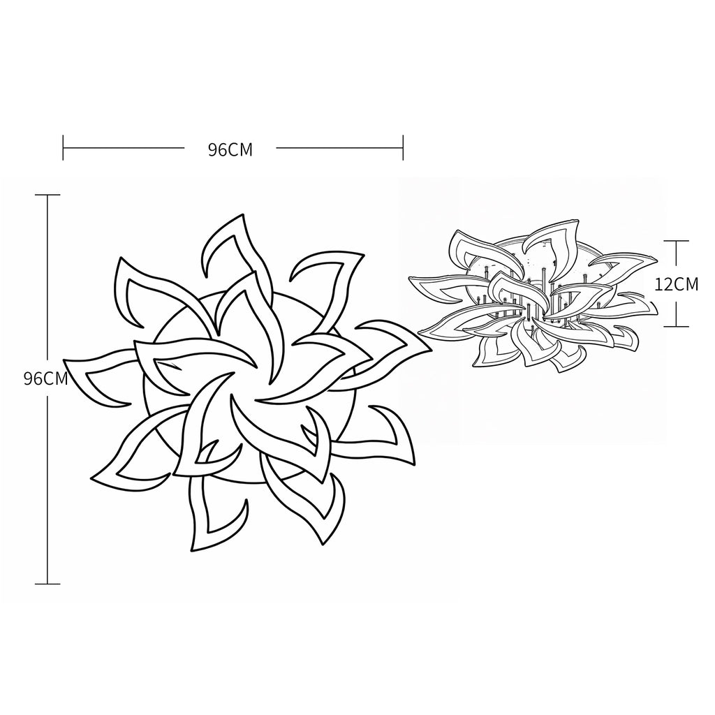 Ceiling Light - Black Acrylic Frame, Tunable and Dimmable