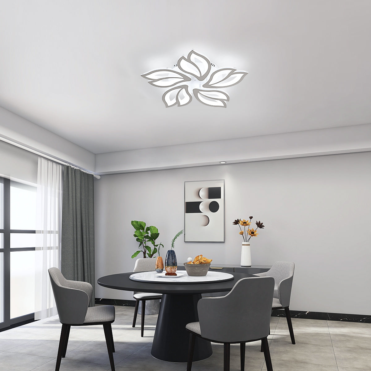 Ceiling Light - White Acrylic Frame, Tunable and Dimmable