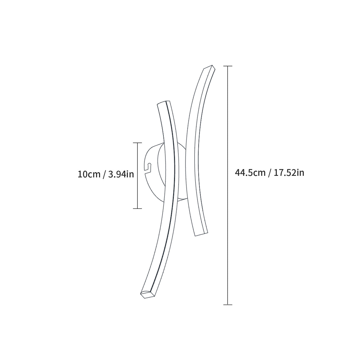 Wall Light - Gold Aluminium Frame, White Light