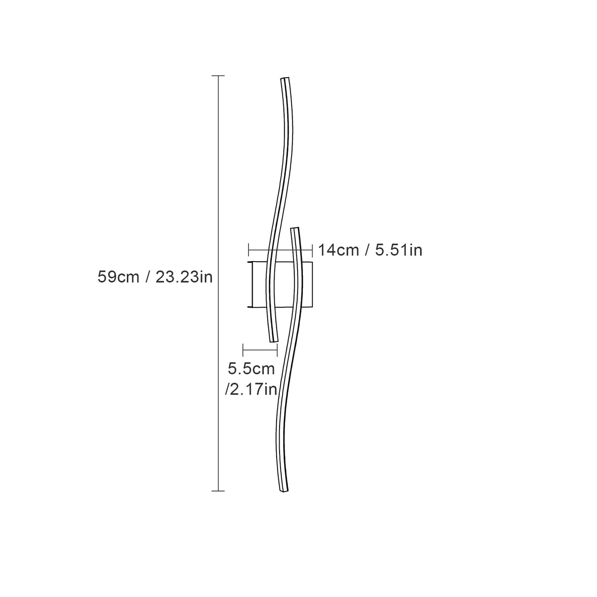 Wall Light - White Aluminium Frame, White Light