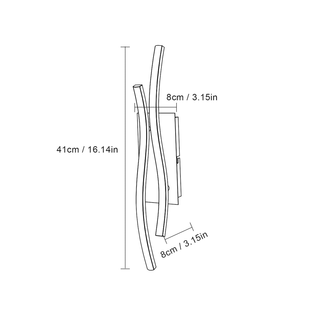 Wall Light - Silver Aluminium Frame, White Light