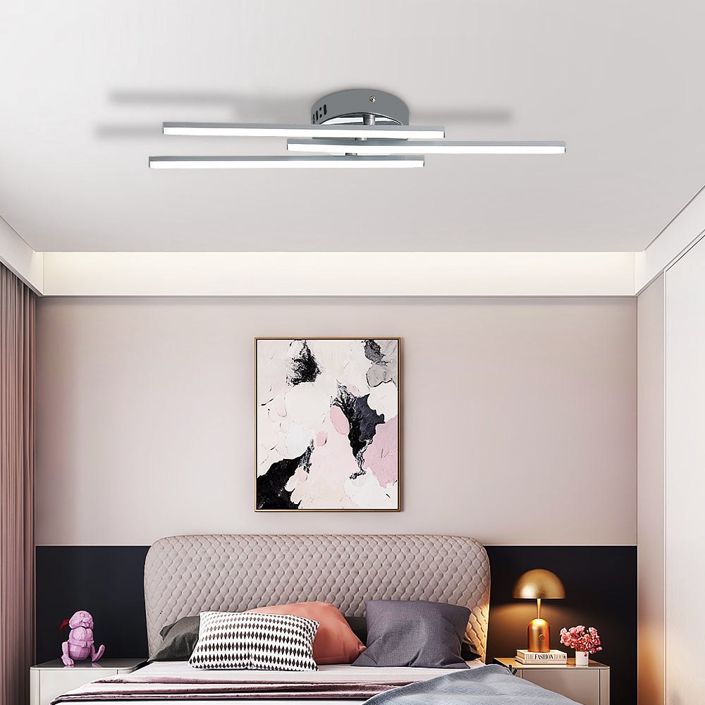 Ceiling Light - Silver Aluminium Frame, White Light