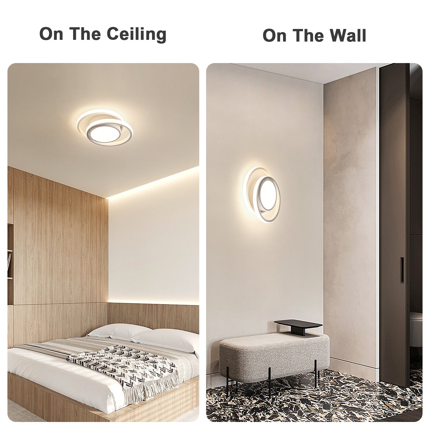 Ceiling Light - White Aluminium Frame, Natural Light