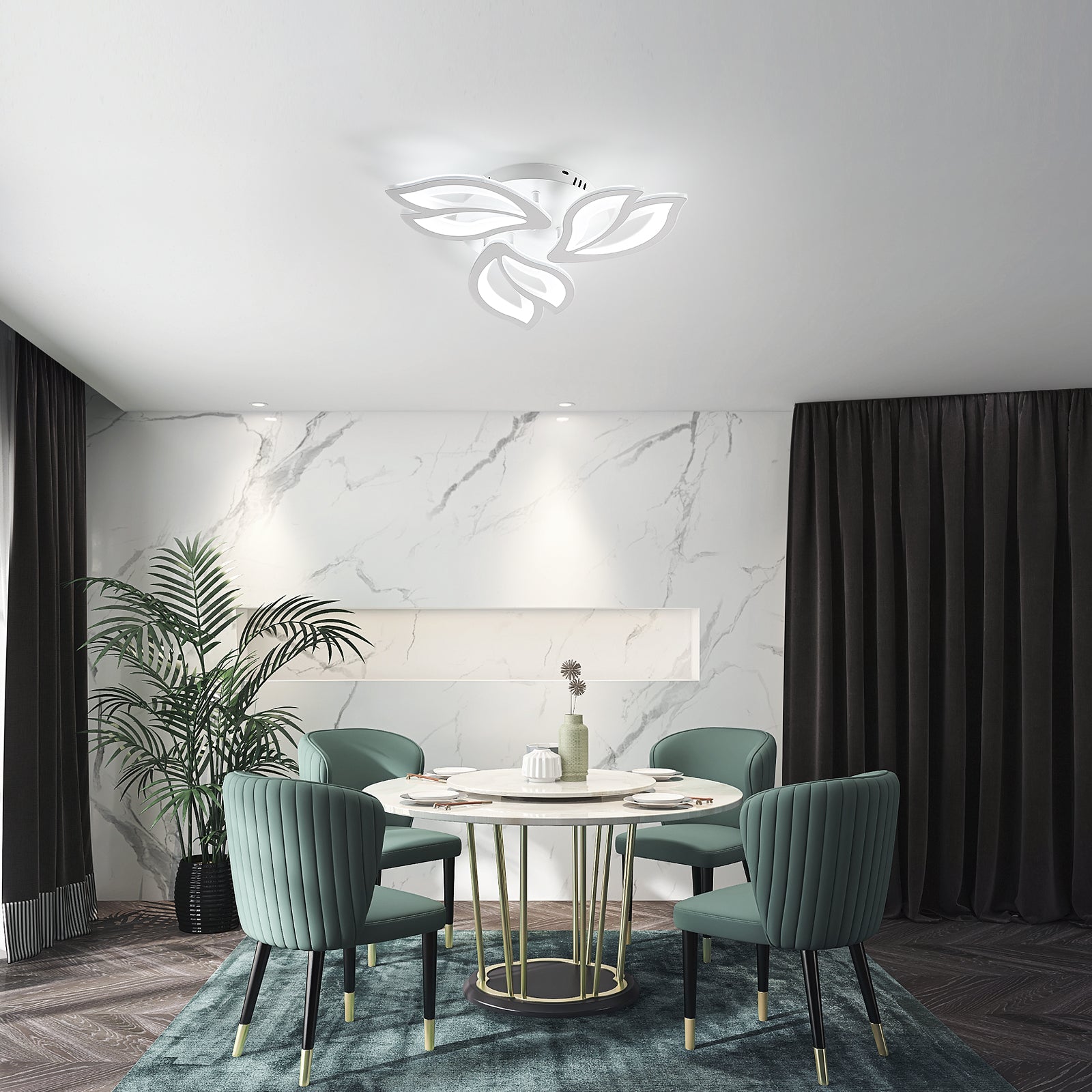 Deckenleuchte - Rahmen aus weißem Acryl, weißes Licht