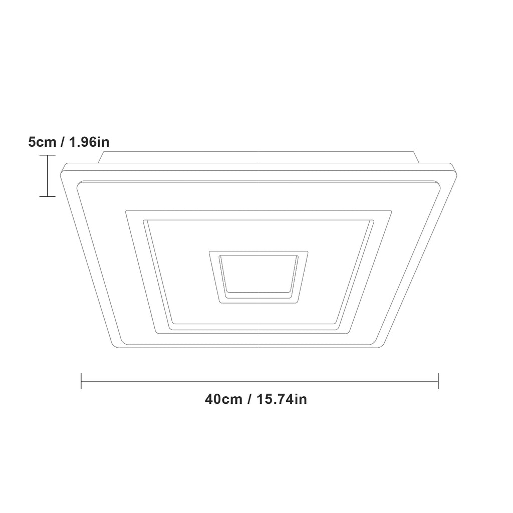 Ceiling Light - White Acrylic Frame, Tunable and Dimmable