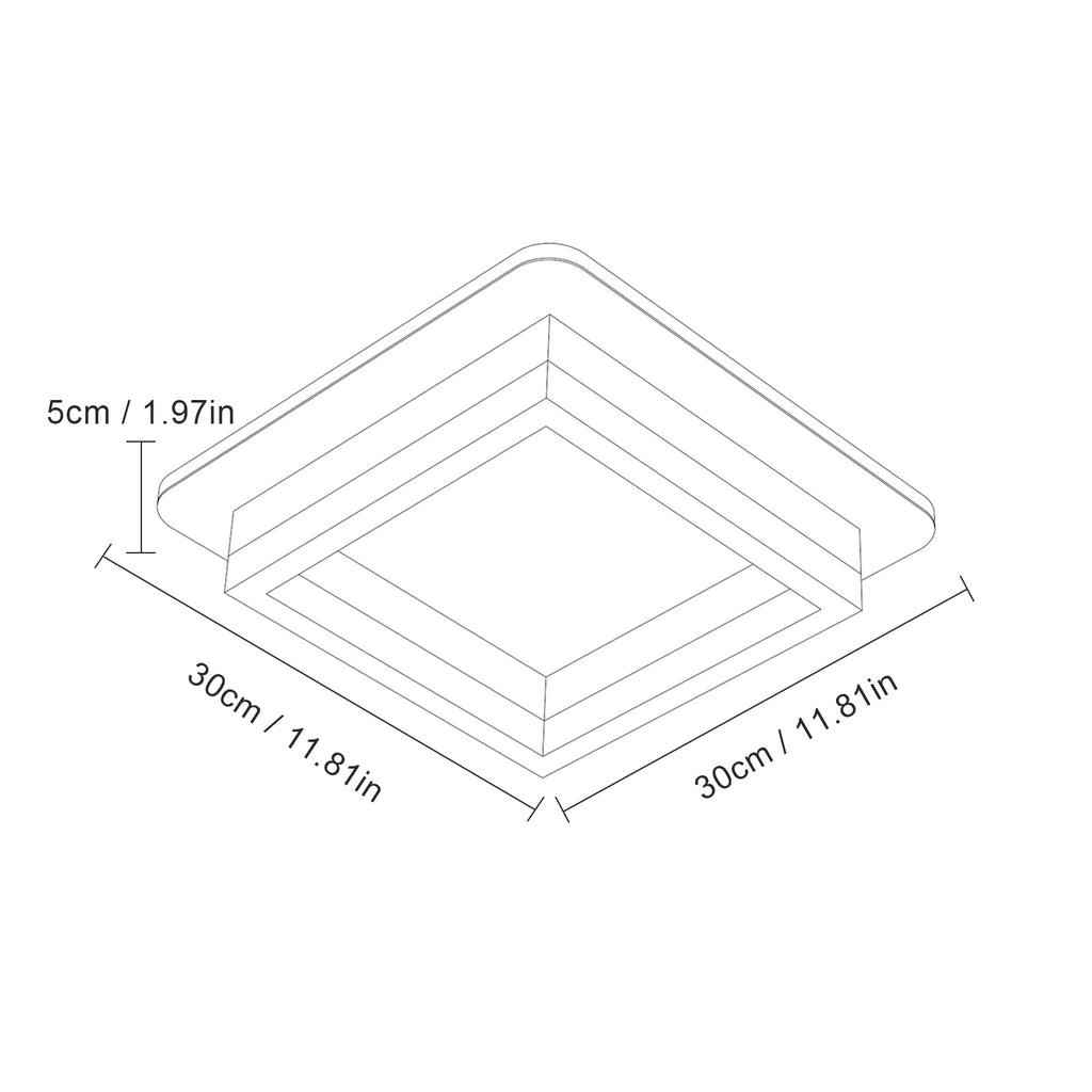 Ceiling Light - White Acrylic Frame, White Light