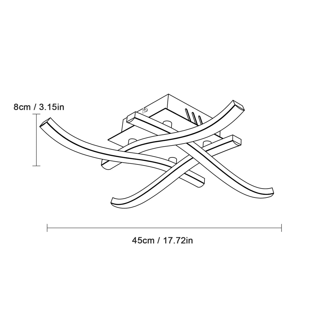 Ceiling Light - Black Aluminium Frame, White Light