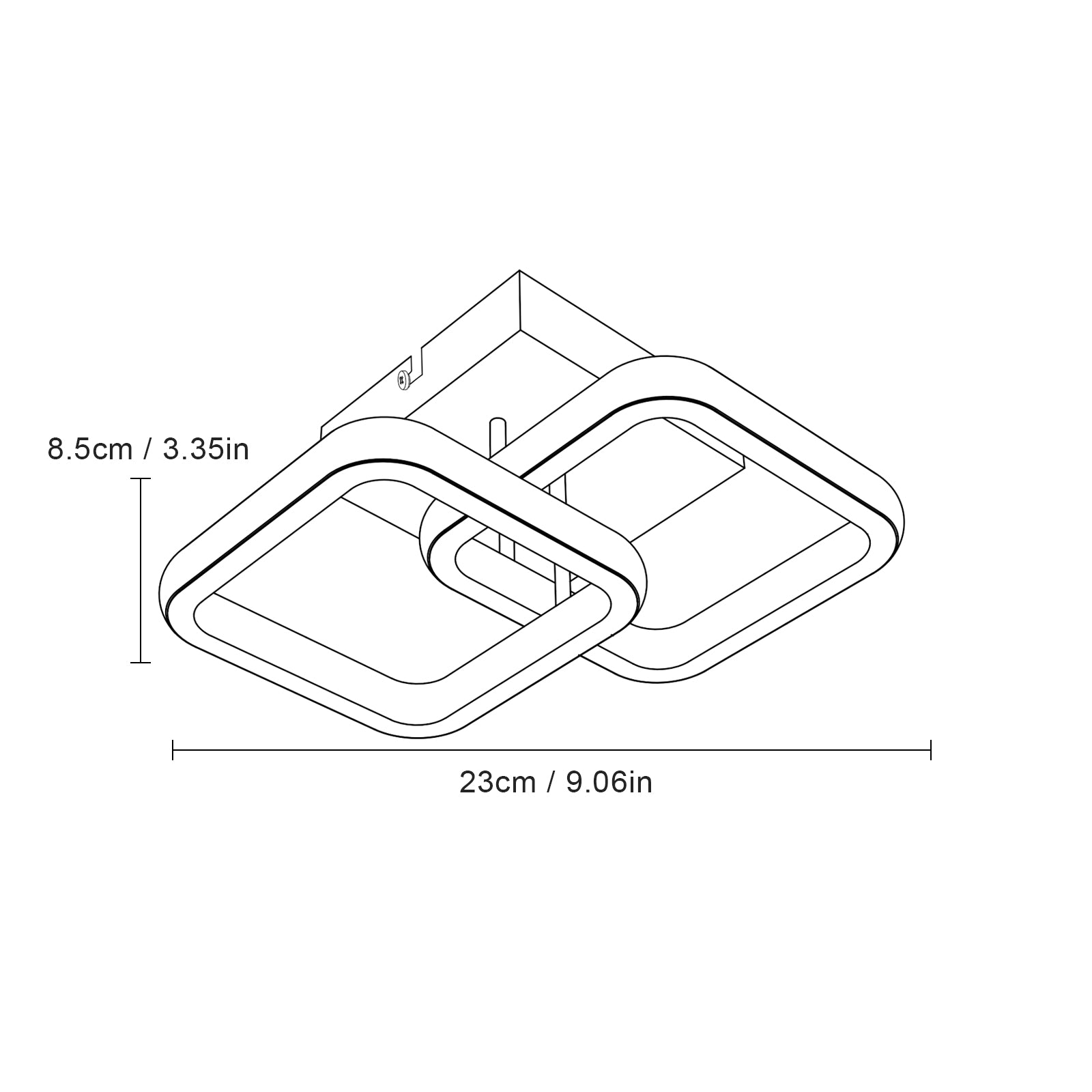Ceiling Light - Black Aluminium Frame, Warm Light