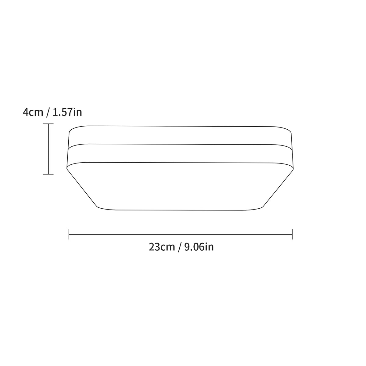 Ceiling Light - White Plastic Frame, White Light