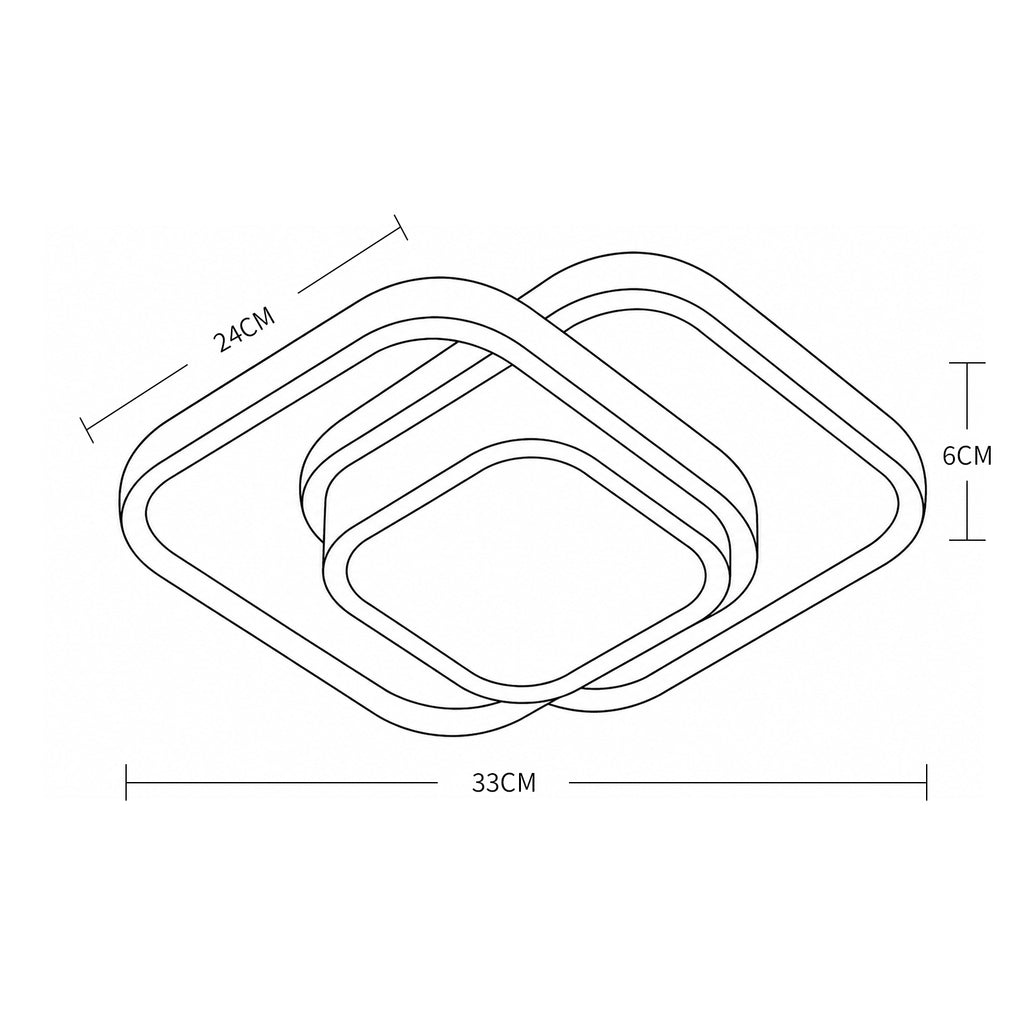 Ceiling Light - White Aluminium Frame, White Light