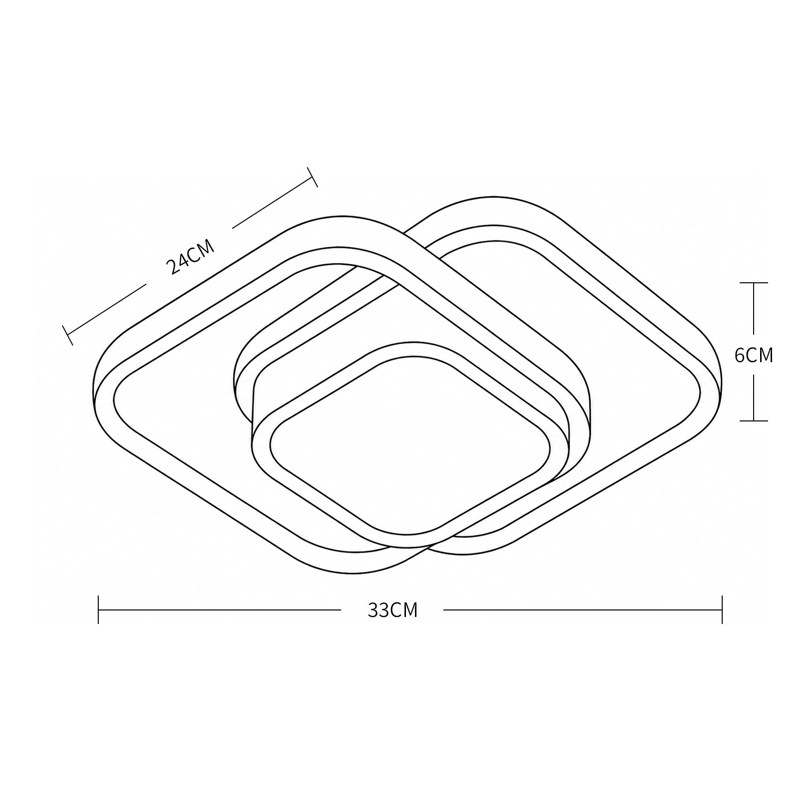 Ceiling Light - White Aluminium Frame, White Light
