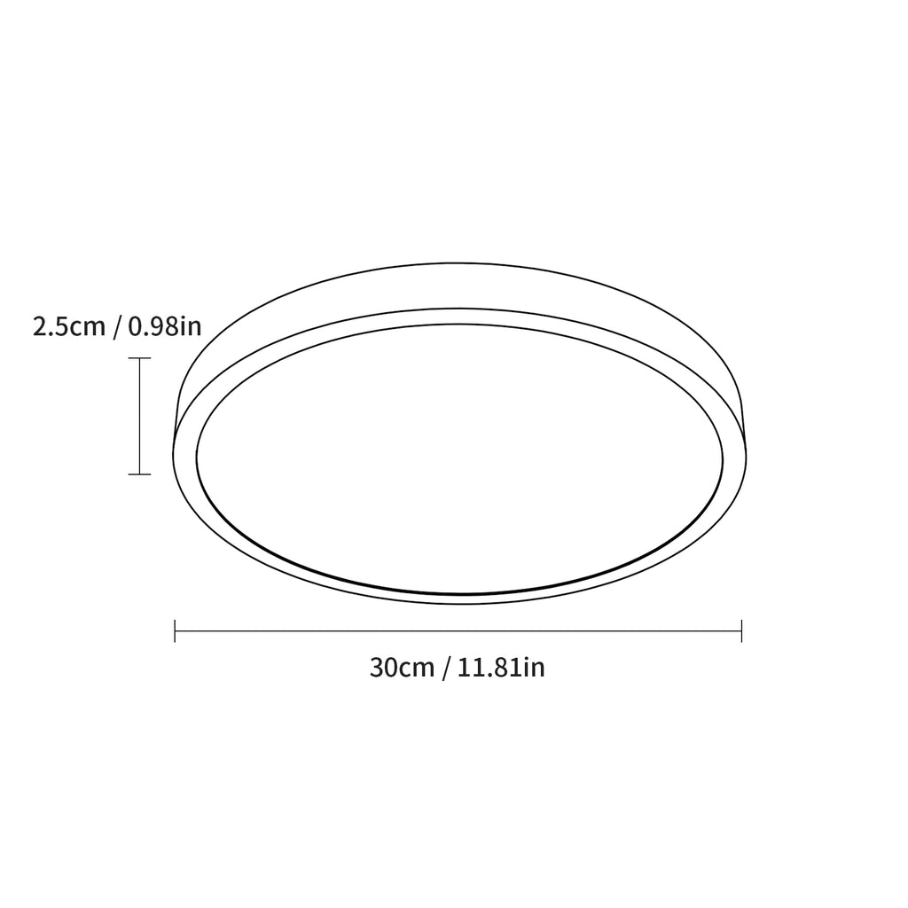 Ceiling Light - White Plastic Frame, White Light