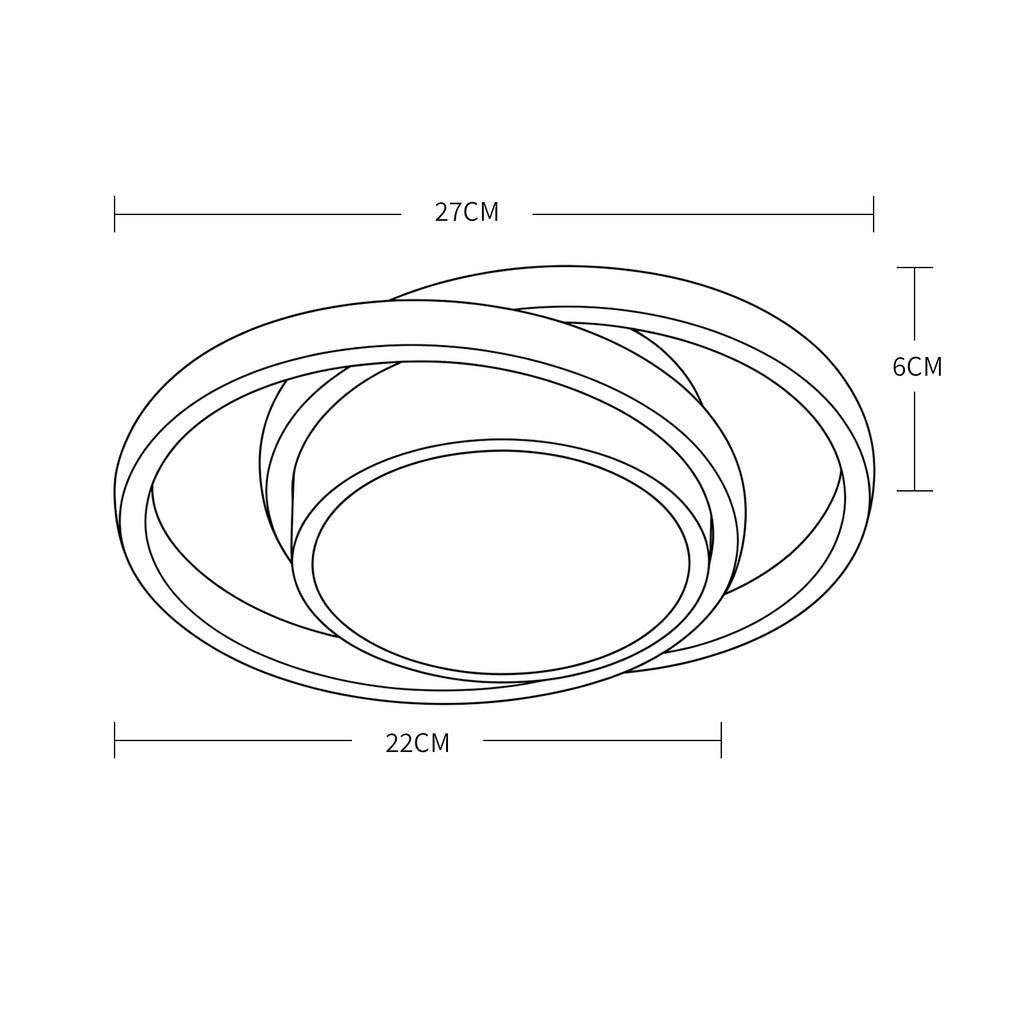Ceiling Light - Black & White Aluminium Frame, Warm Light