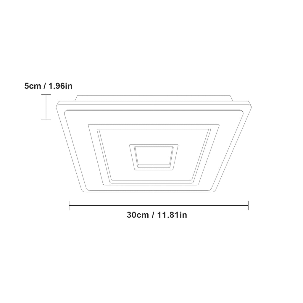 Ceiling Light - White Acrylic Frame, Natural Light