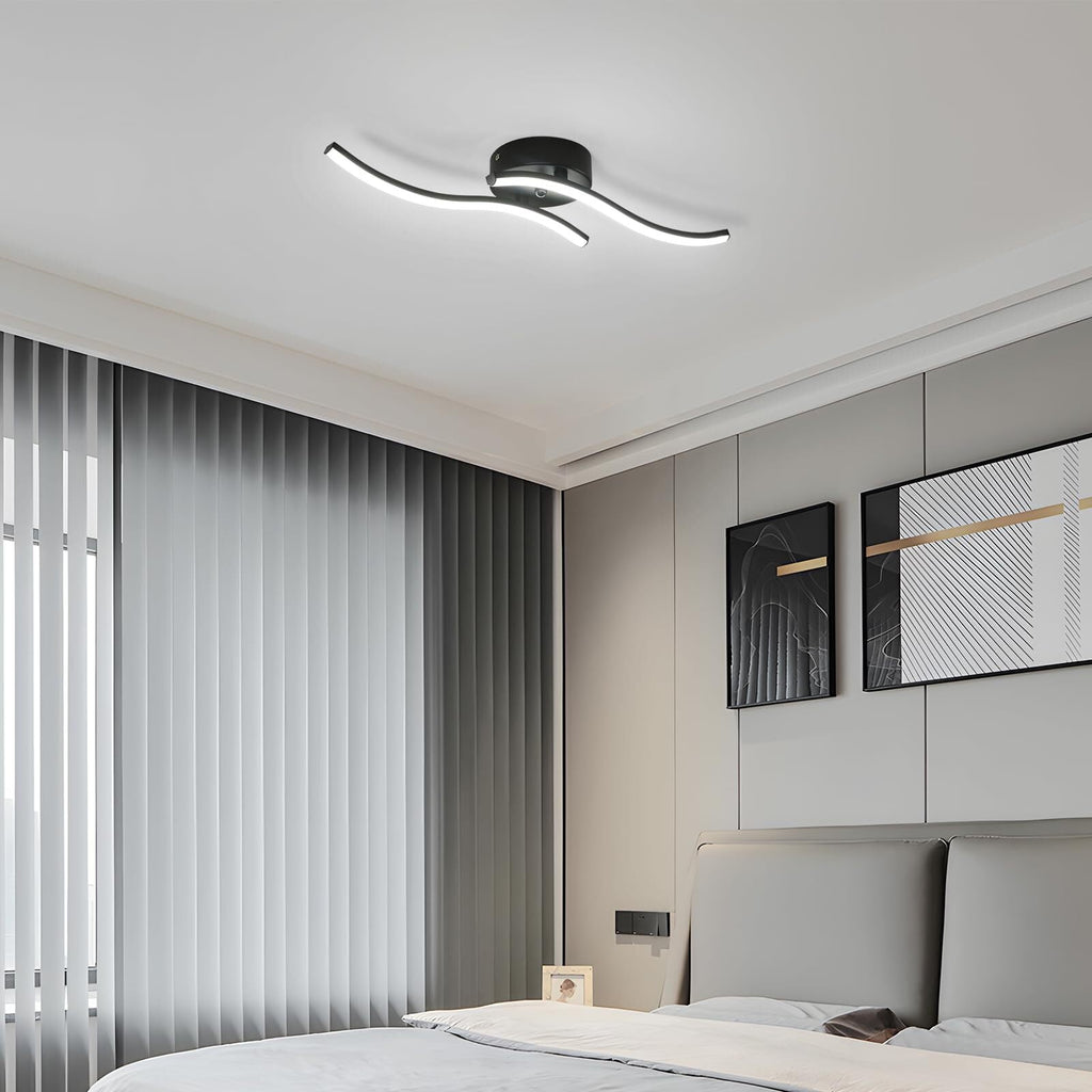 Ceiling Light - Black Aluminium Frame, White Light
