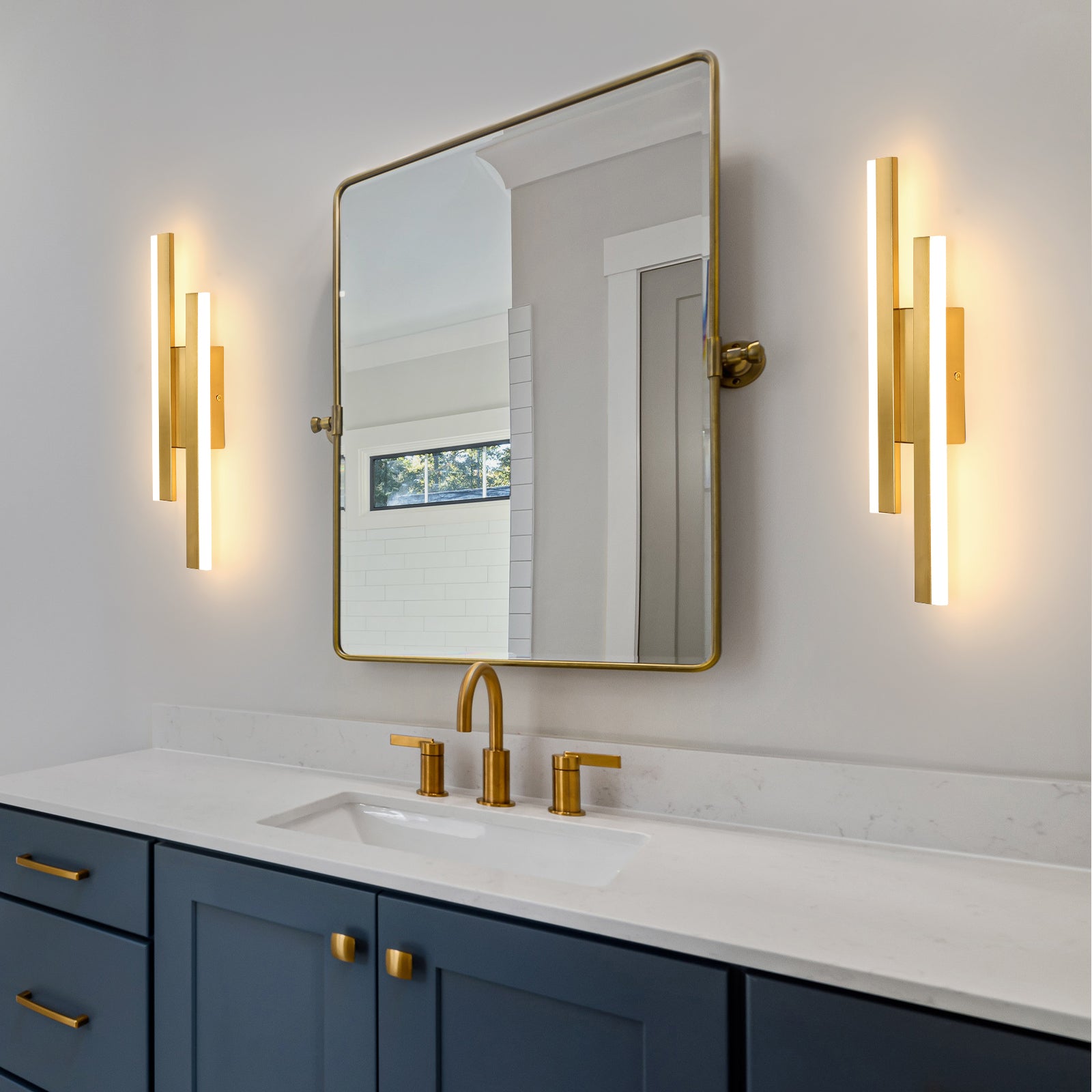 Wall Light - Gold Acrylic Frame, Warm Light