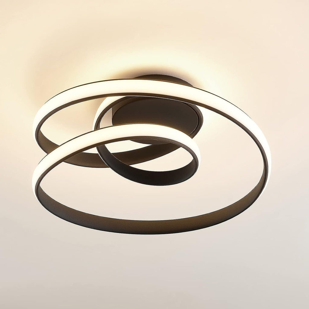 Ceiling Light - Black Aluminium Frame, Warm Light