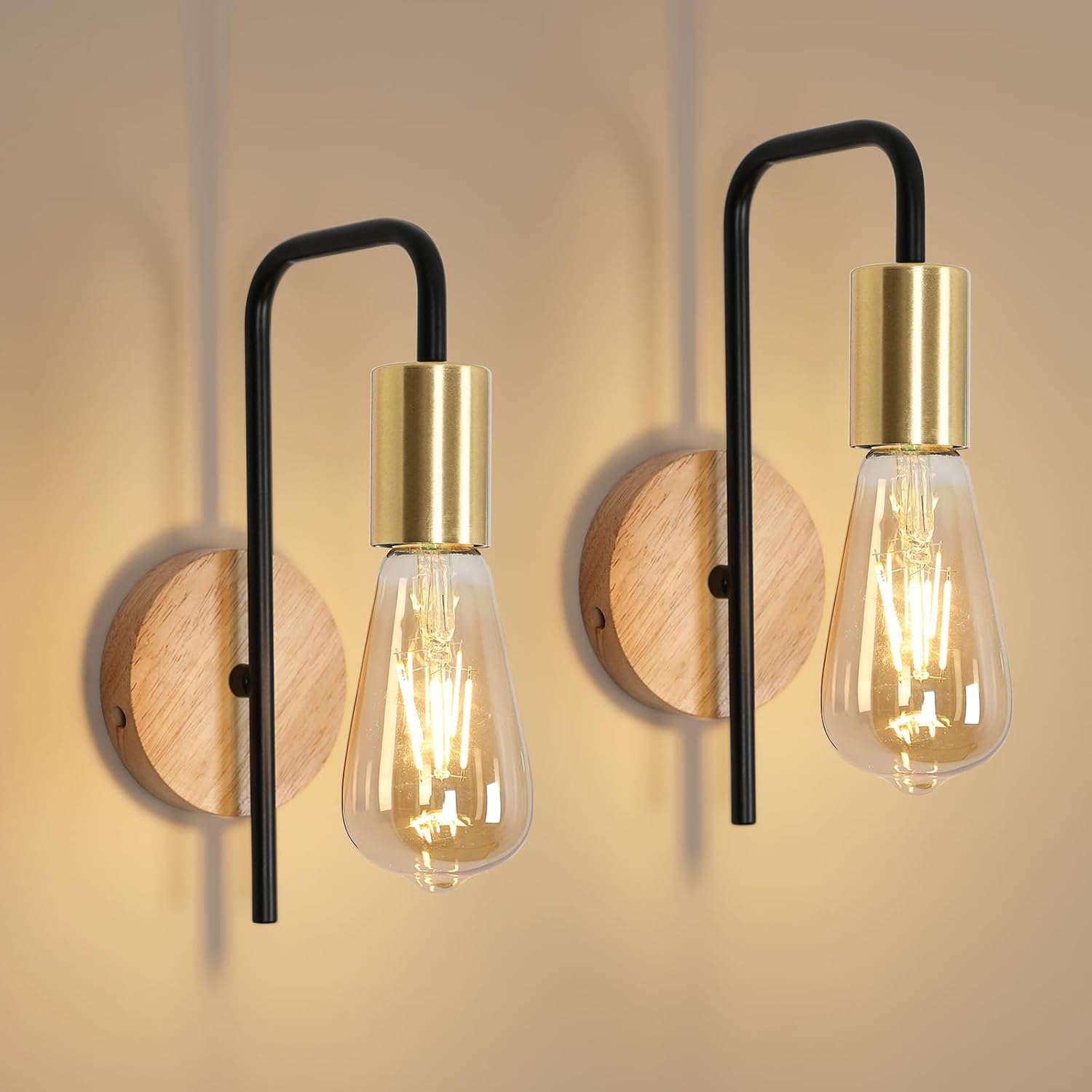 Wall Light - Wood Metal Frame