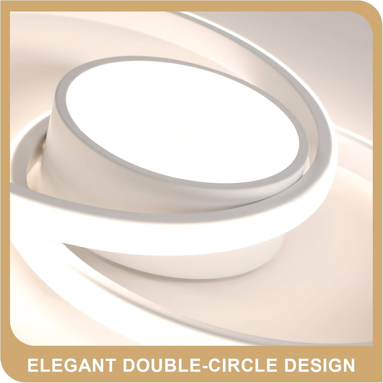 Ceiling Light - White Metal Frame, Natural Light