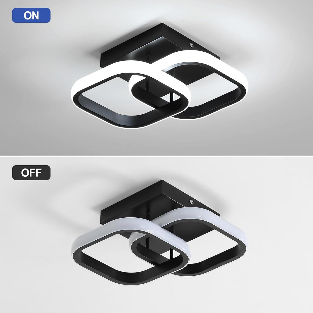 Ceiling Light - Black Aluminium Frame, White Light