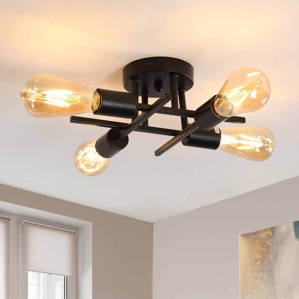 Ceiling Light - Black Metal Frame