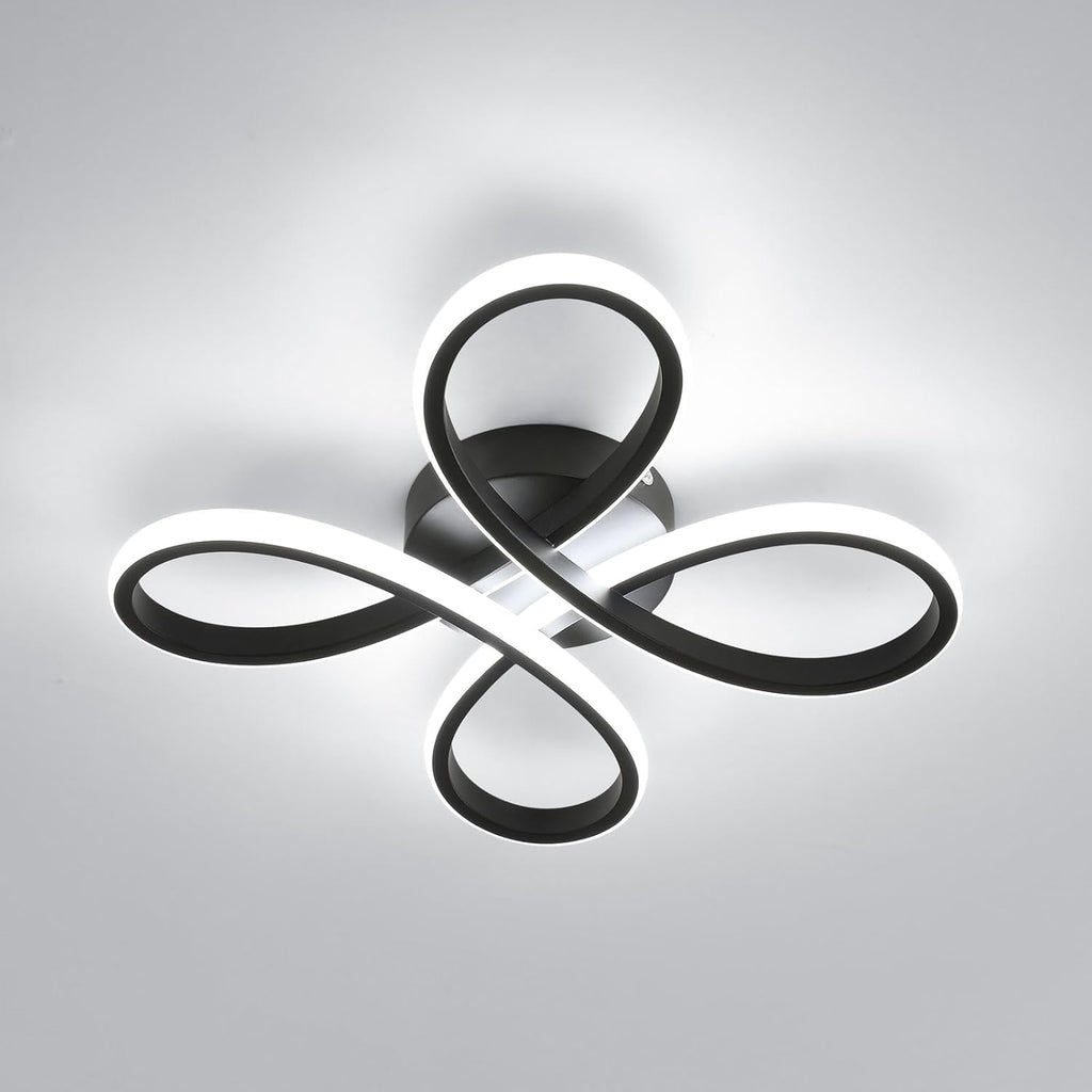 Ceiling Light - Black Aluminium Frame, White Light