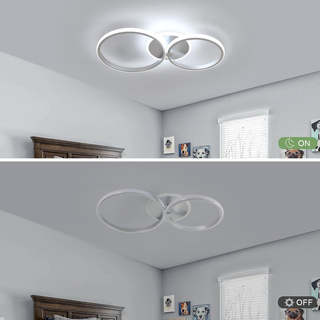 Ceiling Light - Silver Acrylic Frame, White Light