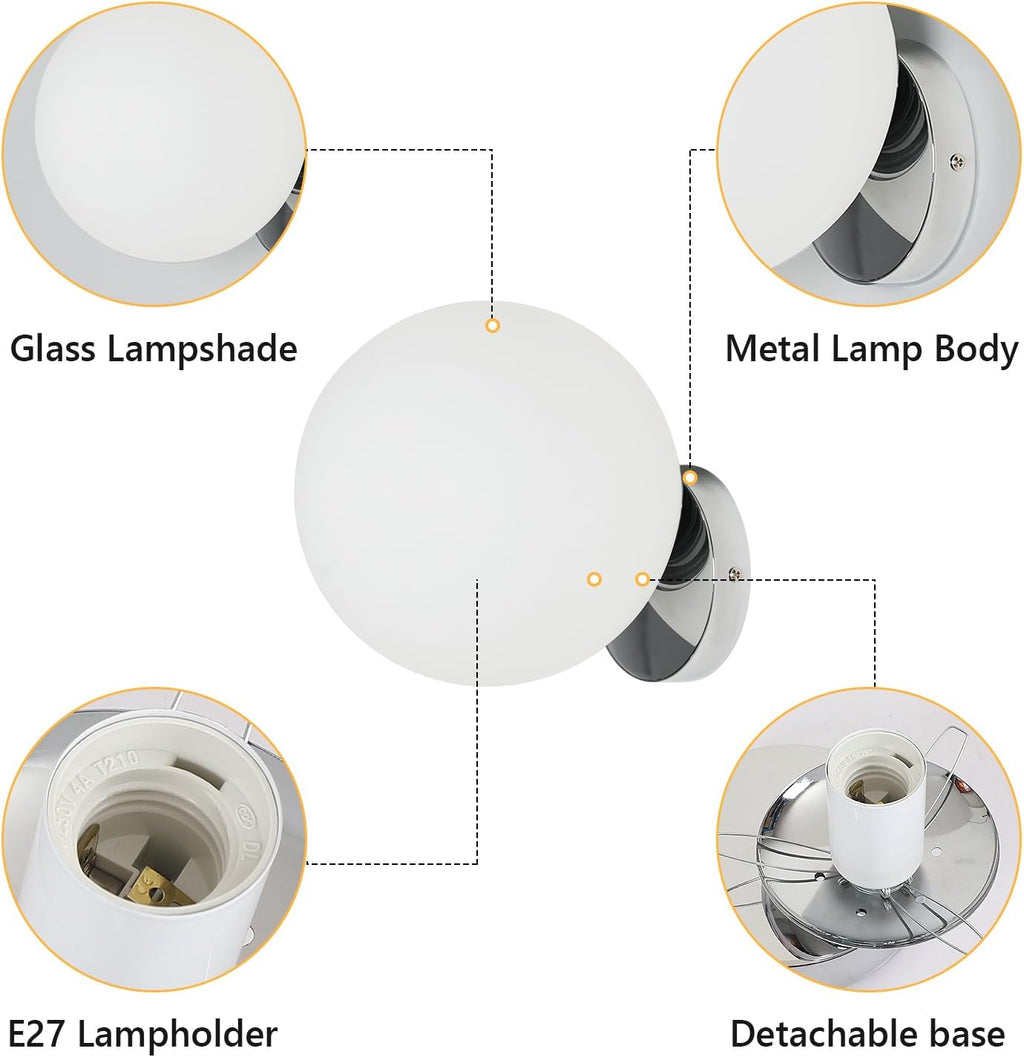 Lampada da parete - Struttura in metallo cromato