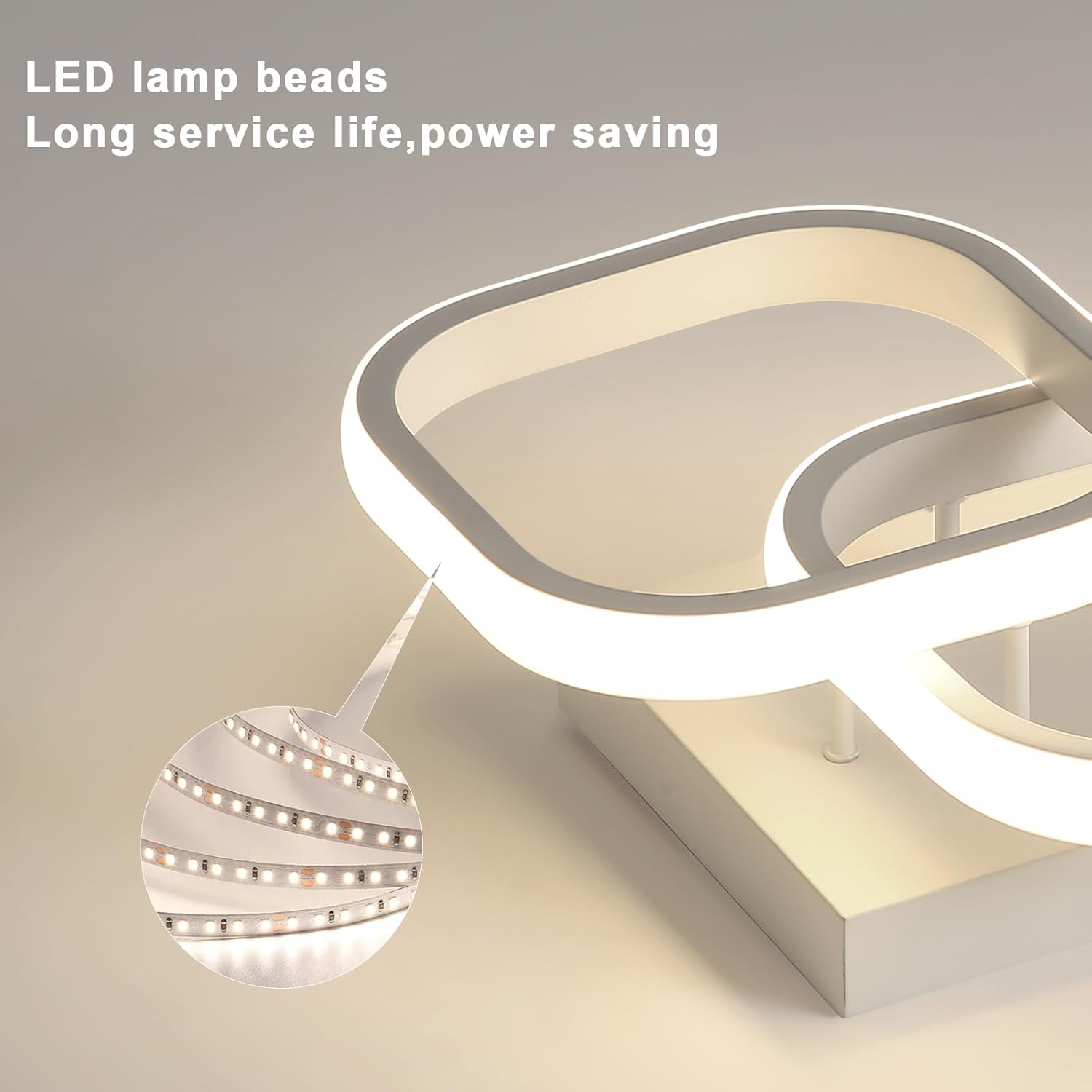 Ceiling Light - White Aluminium Frame, Natural Light