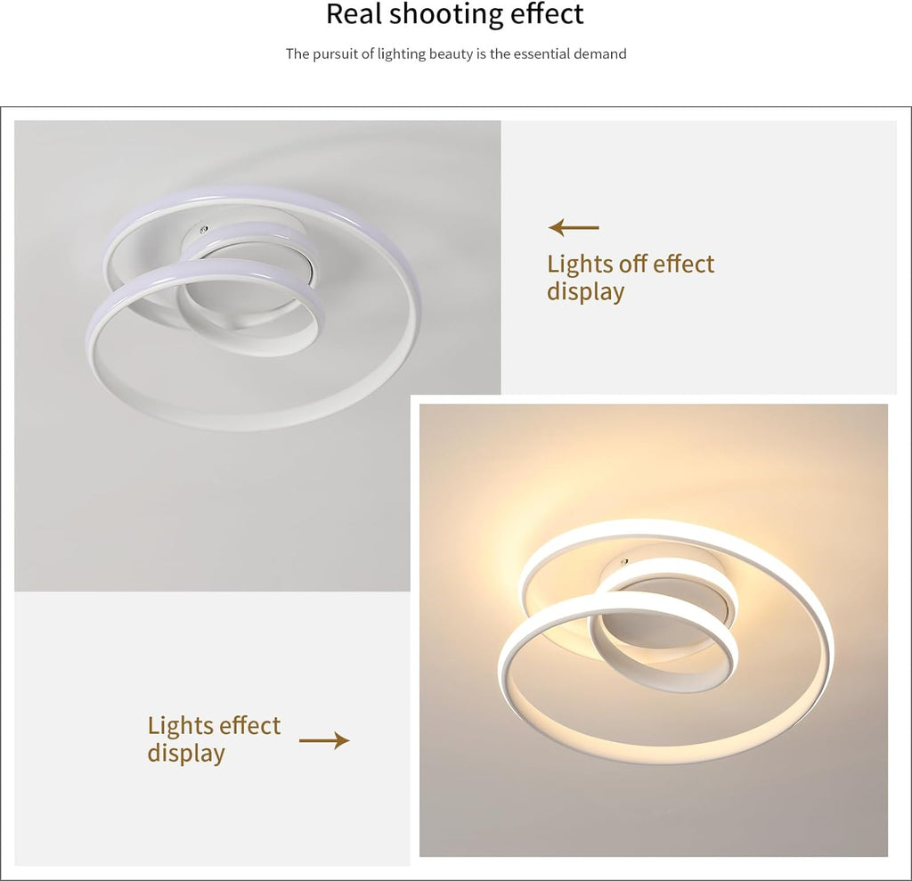 Ceiling Light - White Aluminium Frame, Warm Light