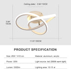 Ceiling Light - White Aluminium Frame, Warm Light