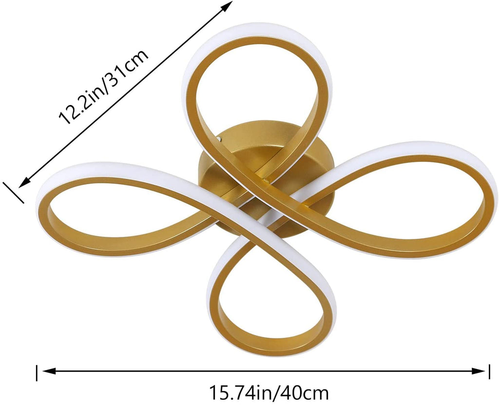 Ceiling Light - Gold Aluminium Frame, White Light