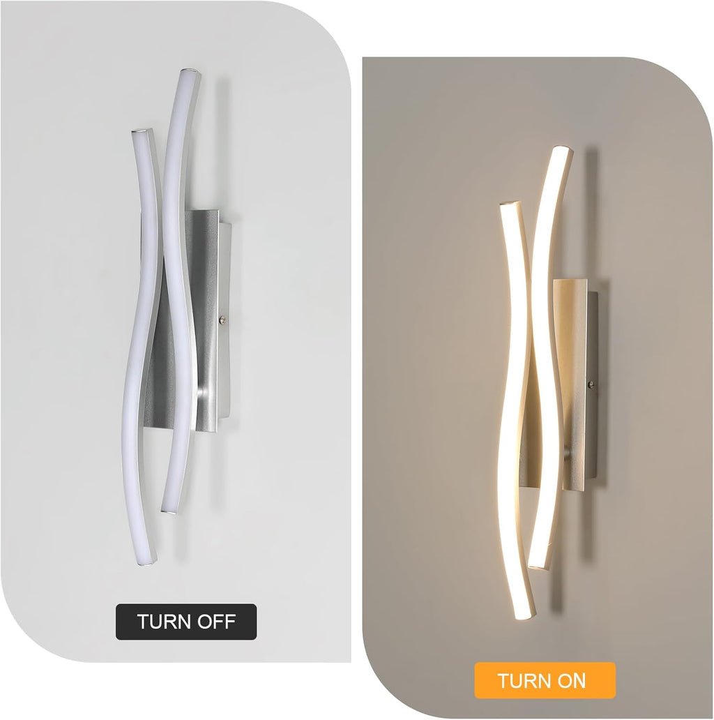 Wall Light - Silver Aluminium Frame, Warm Light