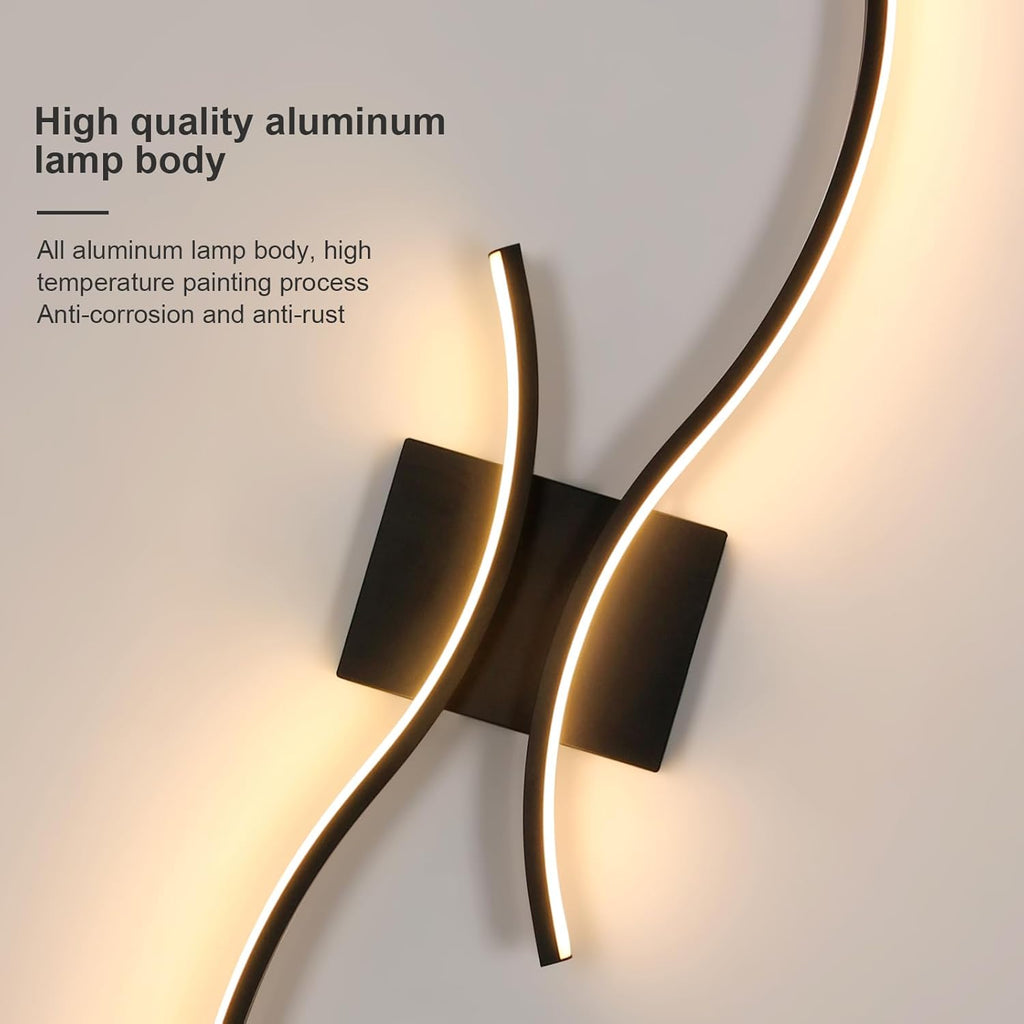 Wall Light - Black Aluminium Frame, Warm Light